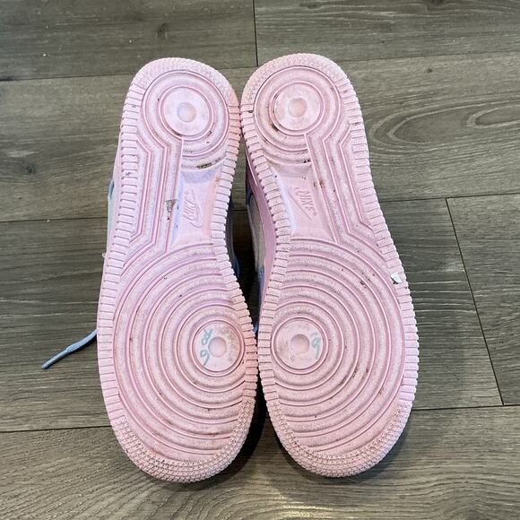 Nike Air Force 1 High Top Sneakers Womens US 6 Girls Pink Blue Tennis Shoe 36.5 - Picture 3 of 10